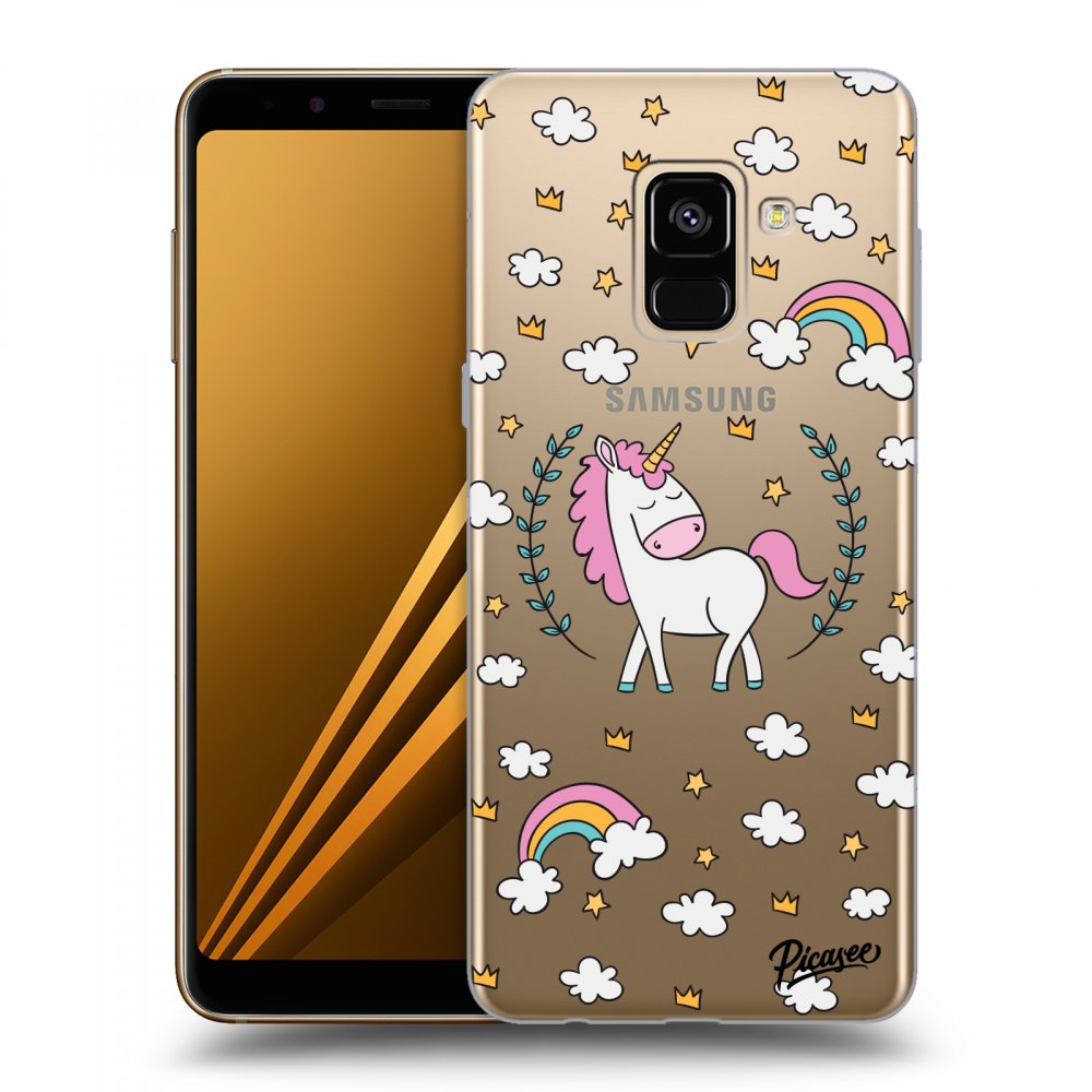 Picasee silikónový prehľadný obal pre Samsung Galaxy A8 2018 A530F - Unicorn star heaven