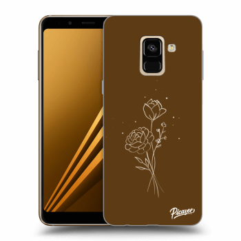 Picasee silikónový prehľadný obal pre Samsung Galaxy A8 2018 A530F - Brown flowers