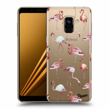 Picasee silikónový prehľadný obal pre Samsung Galaxy A8 2018 A530F - Flamingos