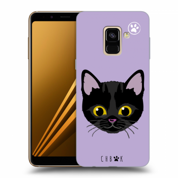 Picasee silikónový čierny obal pre Samsung Galaxy A8 2018 A530F - Chybí mi kočky - Fialová