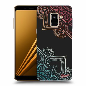Picasee silikónový čierny obal pre Samsung Galaxy A8 2018 A530F - Flowers pattern