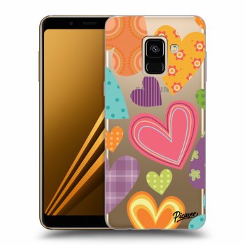 Picasee silikónový prehľadný obal pre Samsung Galaxy A8 2018 A530F - Colored heart