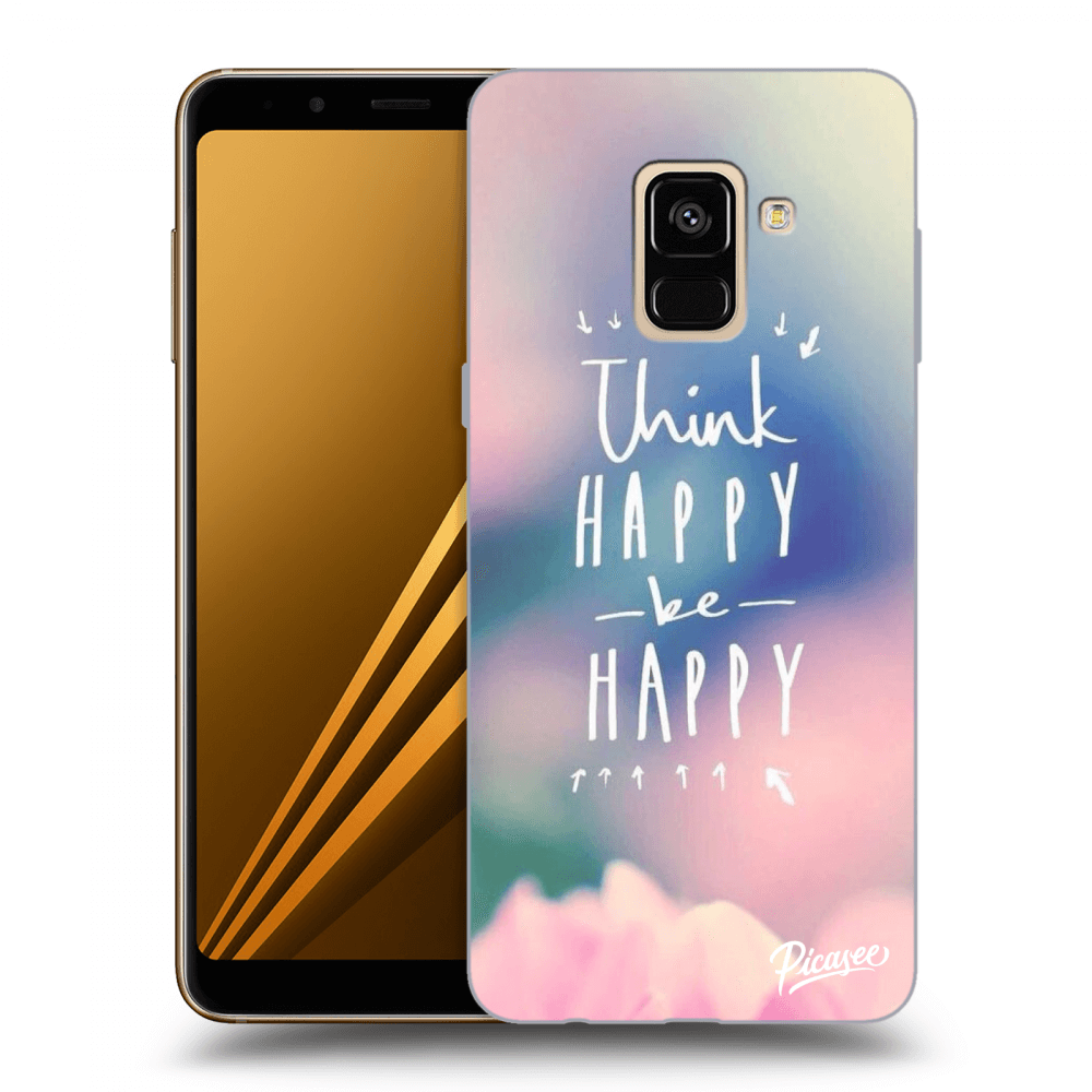 Picasee silikónový prehľadný obal pre Samsung Galaxy A8 2018 A530F - Think happy be happy