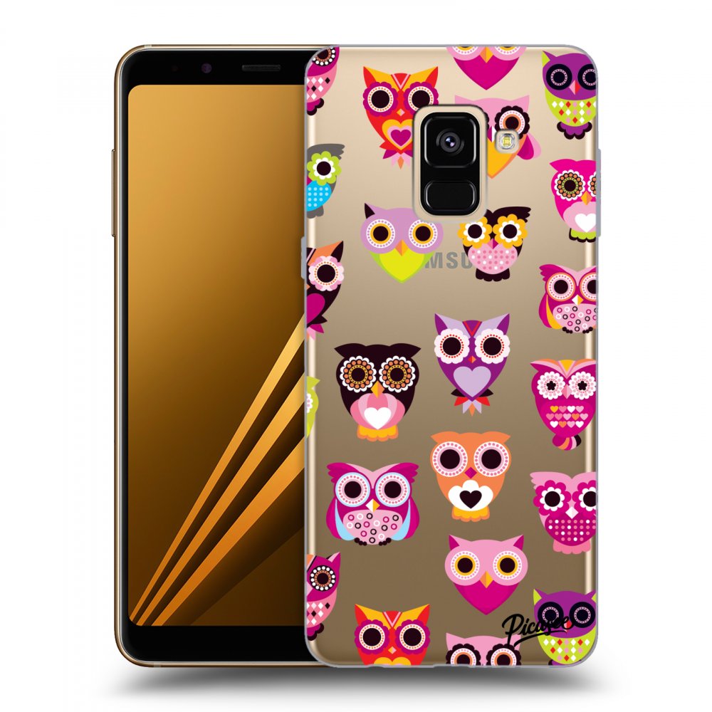 Picasee silikónový prehľadný obal pre Samsung Galaxy A8 2018 A530F - Owls