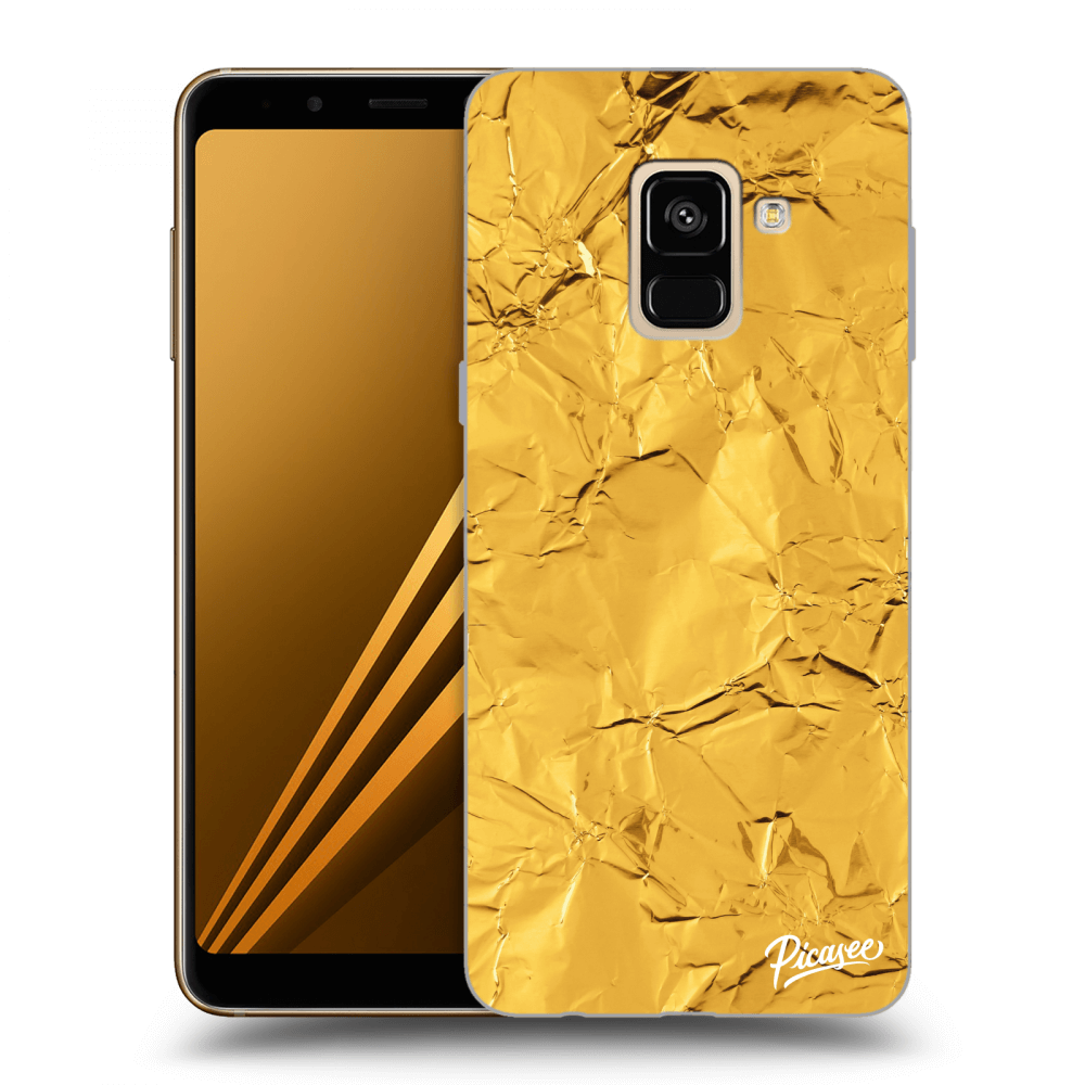 Picasee silikónový prehľadný obal pre Samsung Galaxy A8 2018 A530F - Gold