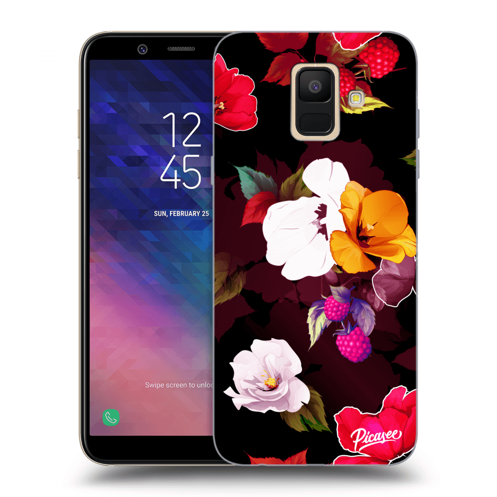 Picasee silikónový prehľadný obal pre Samsung Galaxy A6 A600F - Flowers and Berries