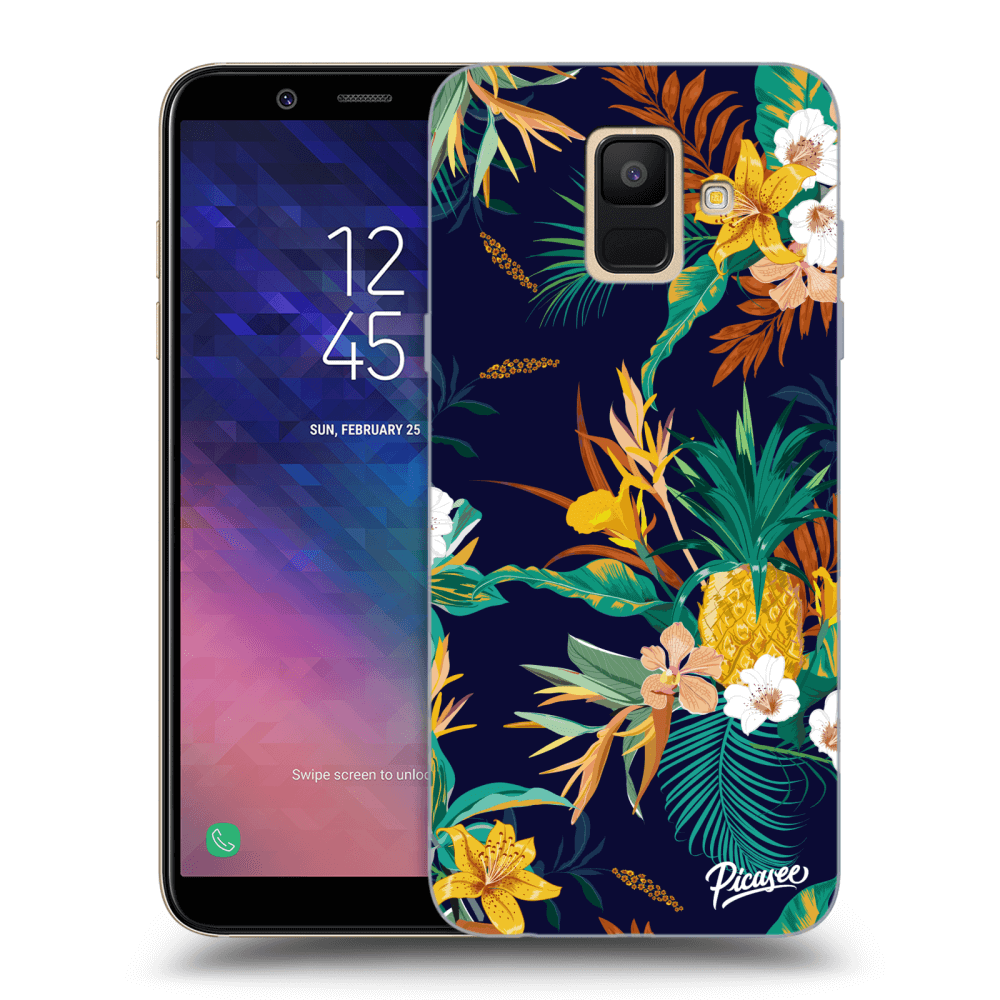 Picasee silikónový prehľadný obal pre Samsung Galaxy A6 A600F - Pineapple Color