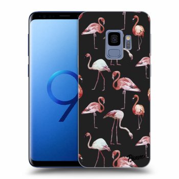 Picasee silikónový čierny obal pre Samsung Galaxy S9 G960F - Flamingos