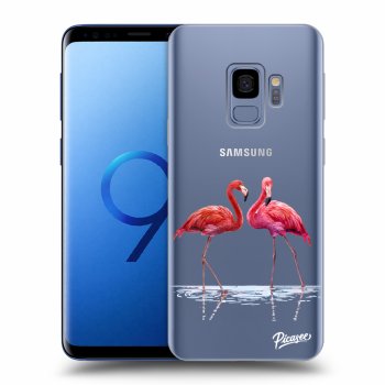 Picasee silikónový prehľadný obal pre Samsung Galaxy S9 G960F - Flamingos couple