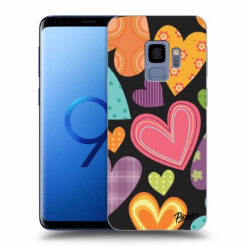 Picasee silikónový čierny obal pre Samsung Galaxy S9 G960F - Colored heart