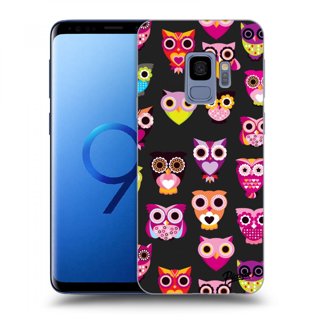 Picasee silikónový čierny obal pre Samsung Galaxy S9 G960F - Owls