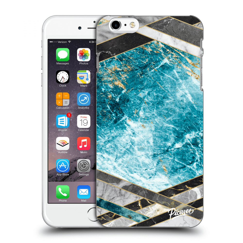 Picasee silikónový čierny obal pre Apple iPhone 6 Plus/6S Plus - Blue geometry