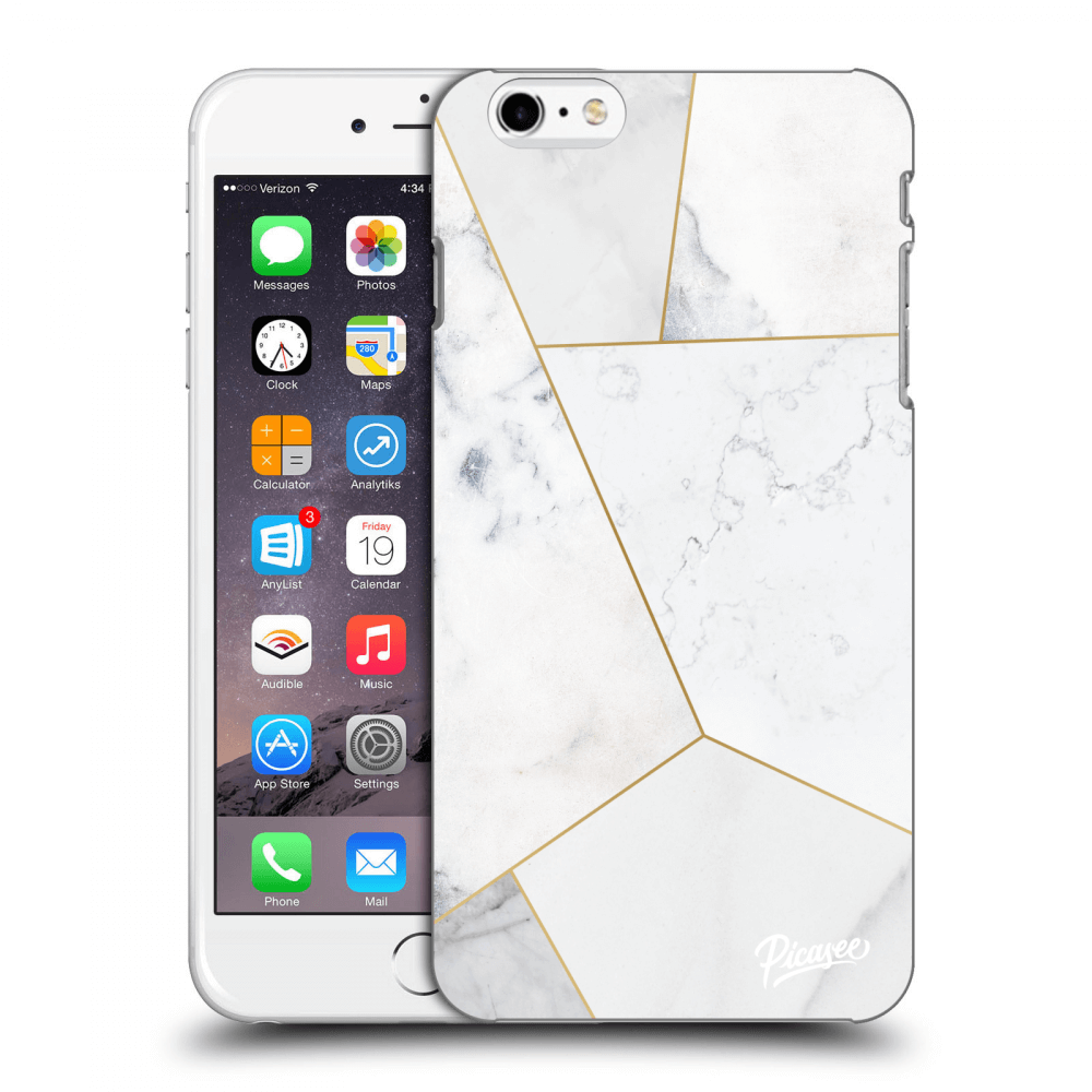 Picasee silikónový prehľadný obal pre Apple iPhone 6 Plus/6S Plus - White tile