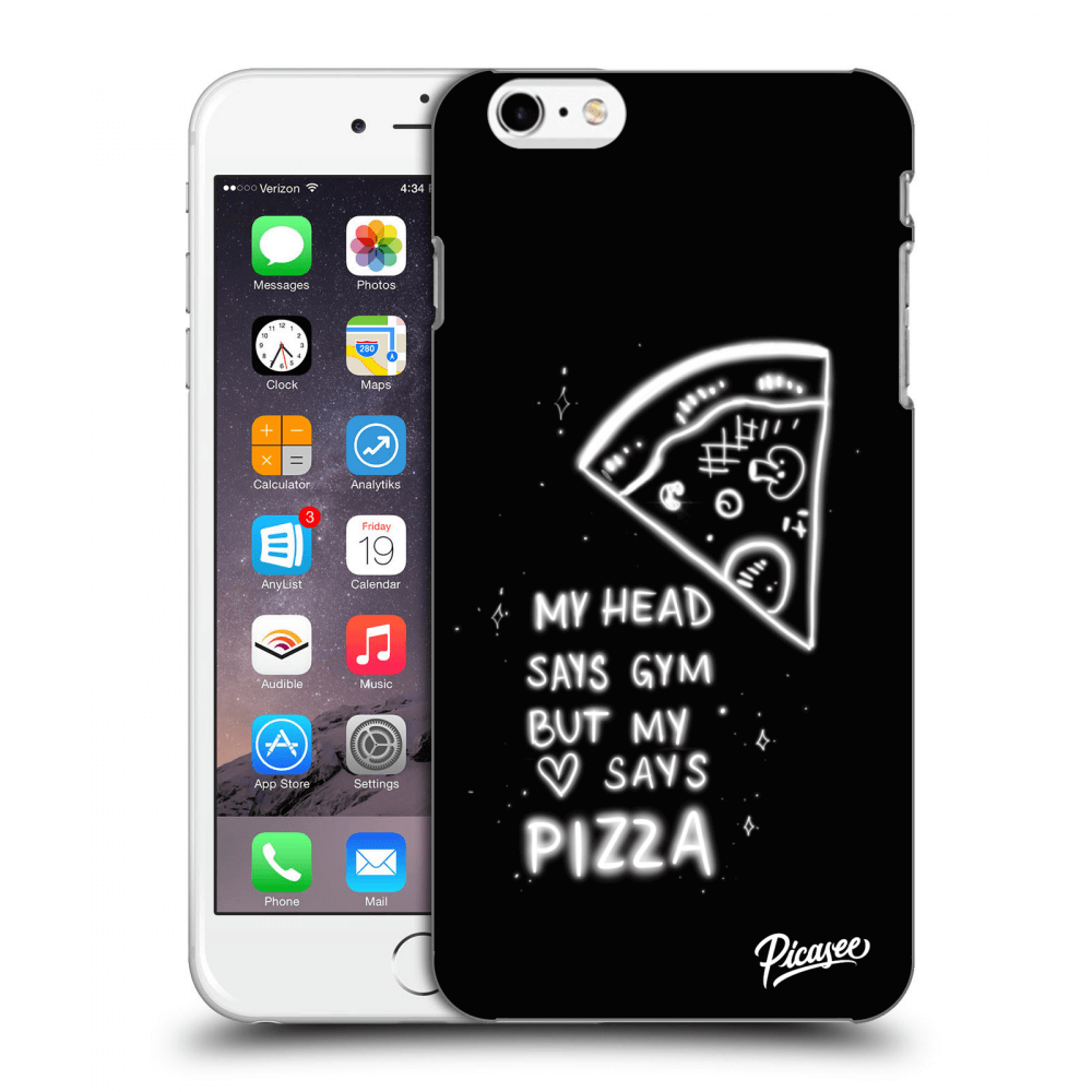 Picasee silikónový čierny obal pre Apple iPhone 6 Plus/6S Plus - Pizza