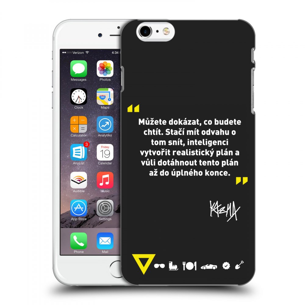 Picasee silikónový čierny obal pre Apple iPhone 6 Plus/6S Plus - Kazma - MŮŽETE DOKÁZAT, CO BUDETE CHTÍT