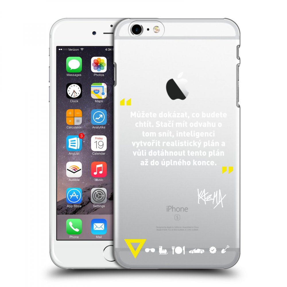 Picasee silikónový prehľadný obal pre Apple iPhone 6 Plus/6S Plus - Kazma - MŮŽETE DOKÁZAT, CO BUDETE CHTÍT