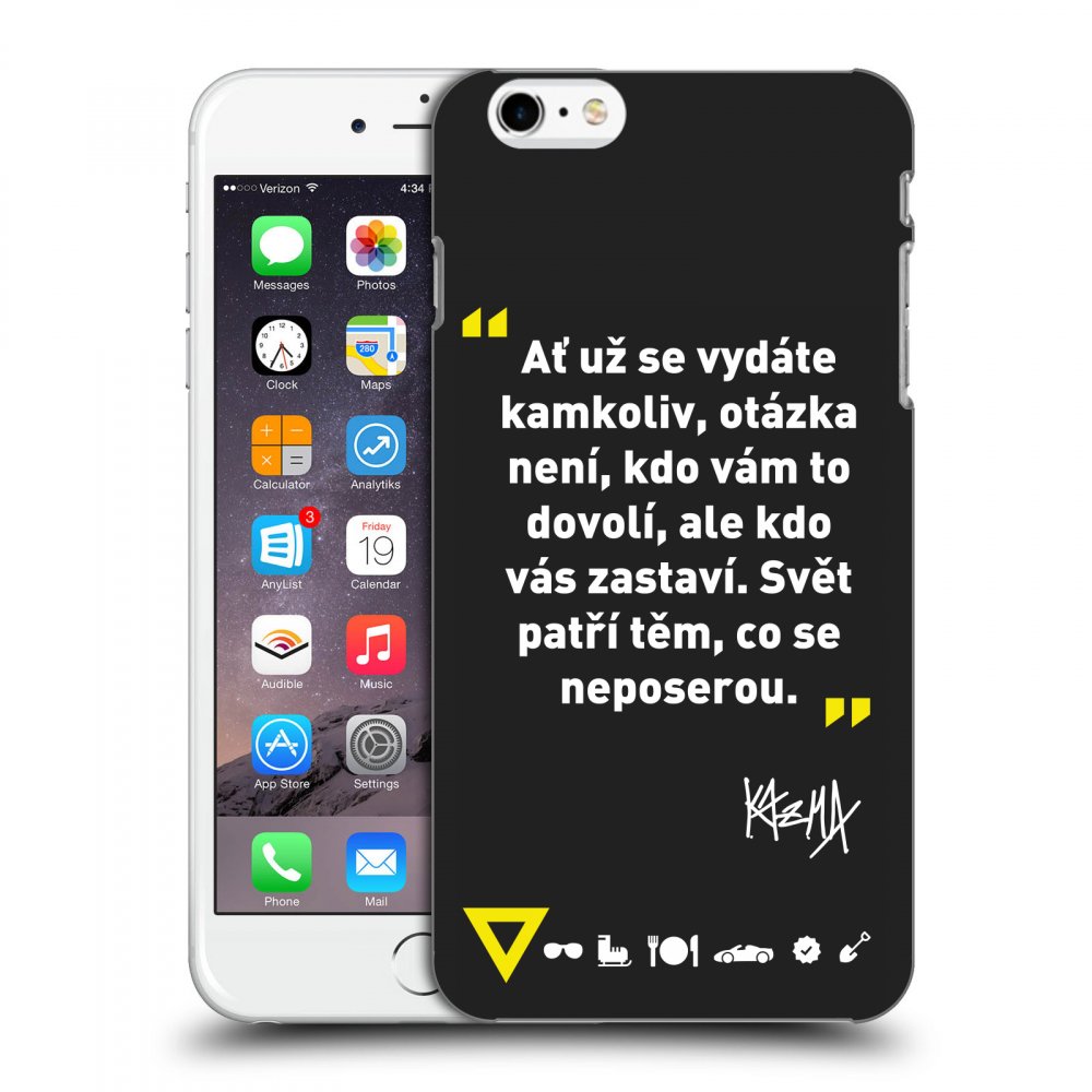 Picasee silikónový čierny obal pre Apple iPhone 6 Plus/6S Plus - Kazma - SVĚT PATŘÍ TĚM, CO SE NEPOSEROU
