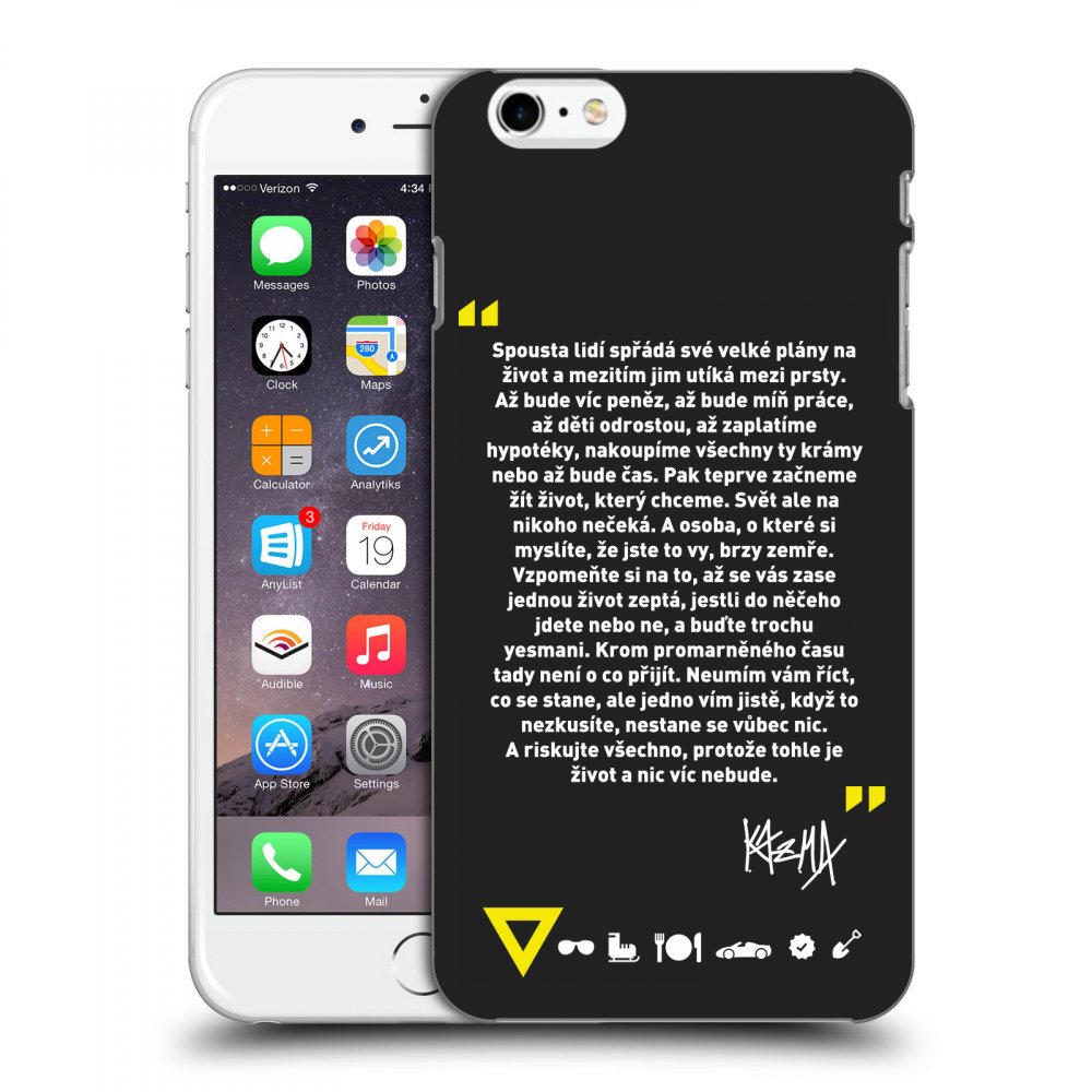 Picasee silikónový čierny obal pre Apple iPhone 6 Plus/6S Plus - Kazma - BUĎTE TROCHU YESMANI
