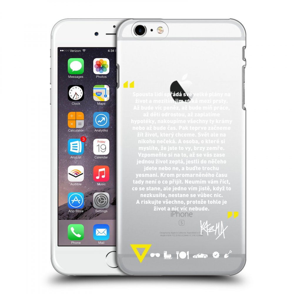 Picasee silikónový prehľadný obal pre Apple iPhone 6 Plus/6S Plus - Kazma - BUĎTE TROCHU YESMANI
