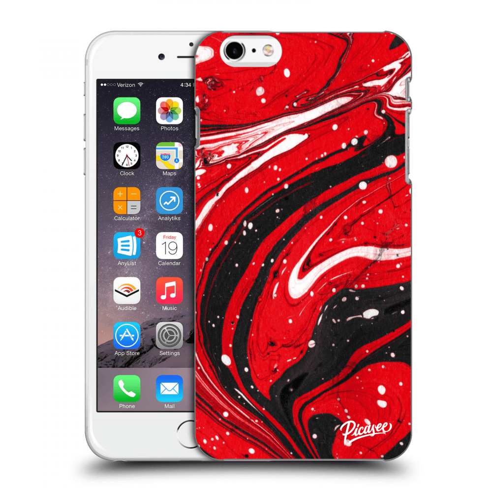 Picasee silikónový prehľadný obal pre Apple iPhone 6 Plus/6S Plus - Red black