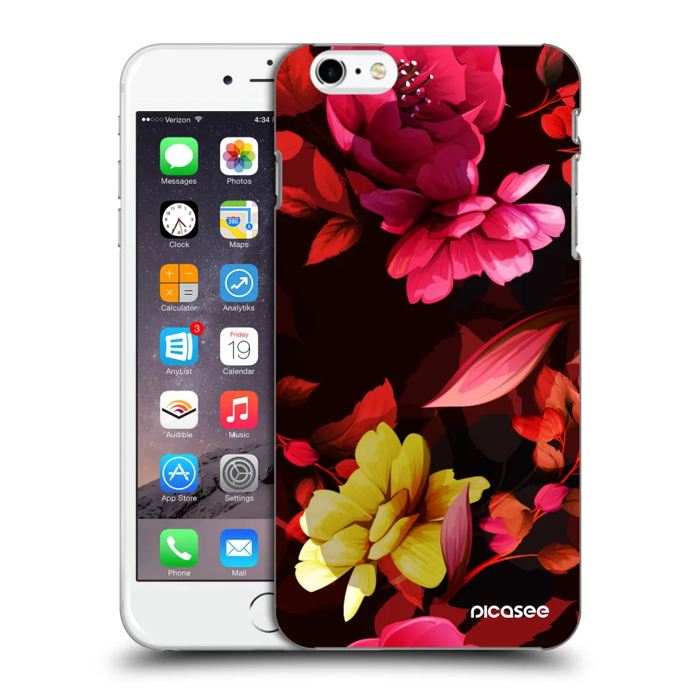 Silikónový prehľadný obal pre Apple iPhone 6 Plus/6S Plus - Dark Peonny