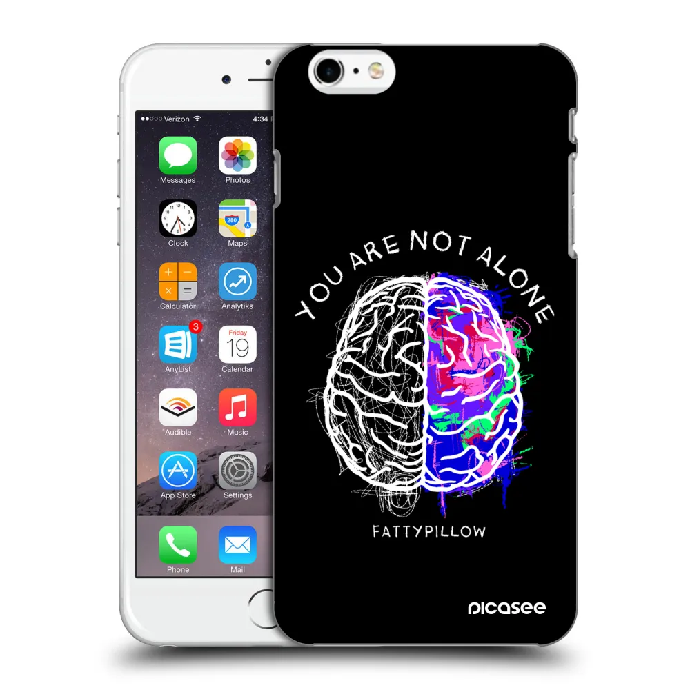 Silikónový prehľadný obal pre Apple iPhone 6 Plus/6S Plus - Brain - White