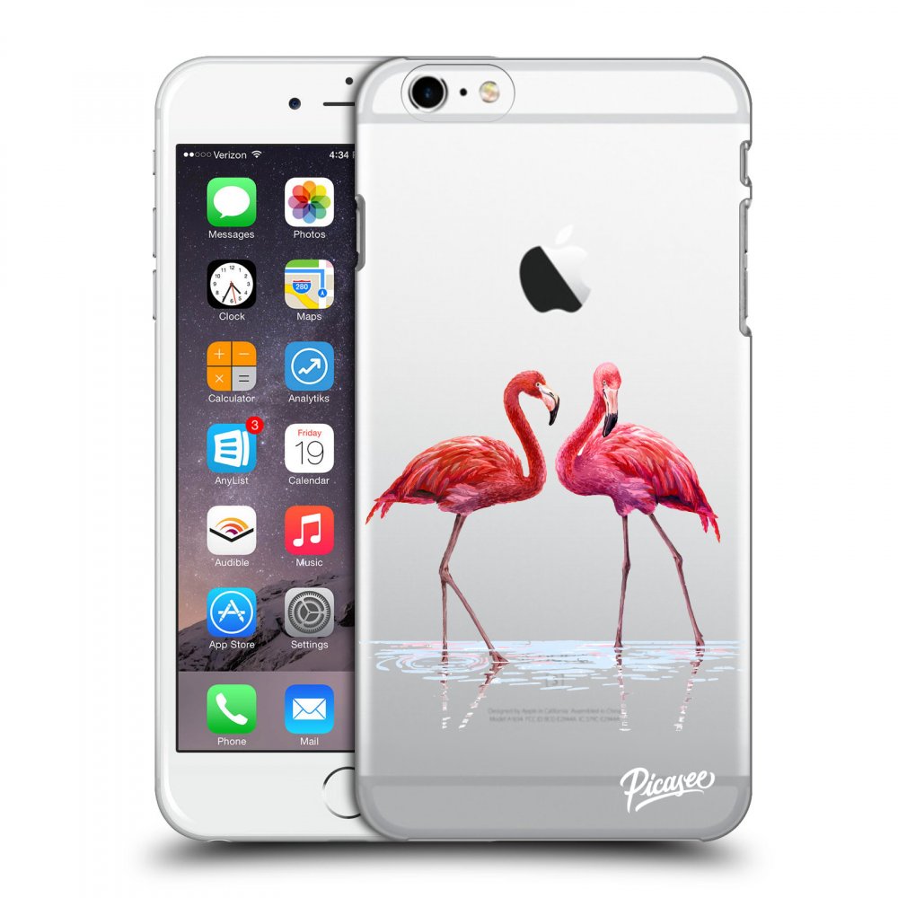 Picasee plastový prehľadný obal pre Apple iPhone 6 Plus/6S Plus - Flamingos couple