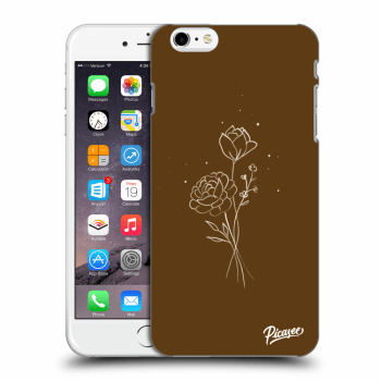 Picasee silikónový čierny obal pre Apple iPhone 6 Plus/6S Plus - Brown flowers