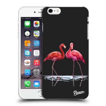 Picasee silikónový čierny obal pre Apple iPhone 6 Plus/6S Plus - Flamingos couple