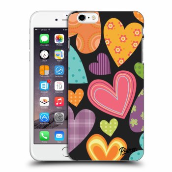 Picasee silikónový čierny obal pre Apple iPhone 6 Plus/6S Plus - Colored heart