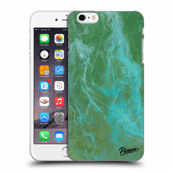 Picasee silikónový čierny obal pre Apple iPhone 6 Plus/6S Plus - Green marble