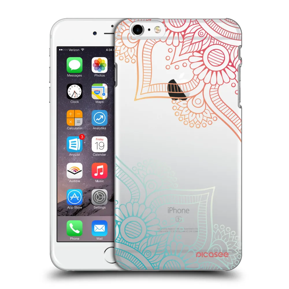 Picasee silikónový prehľadný obal pre Apple iPhone 6 Plus/6S Plus - Kvetinový vzor