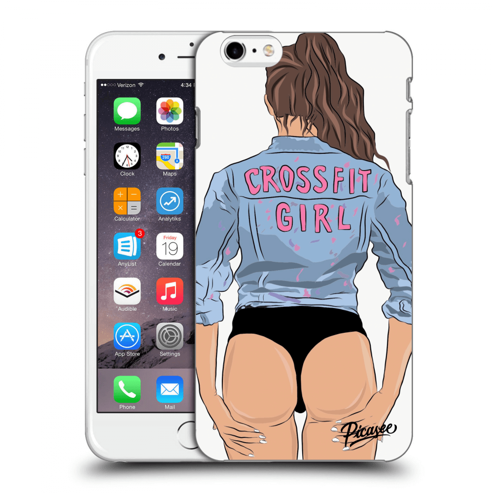 Picasee silikónový prehľadný obal pre Apple iPhone 6 Plus/6S Plus - Crossfit girl - nickynellow