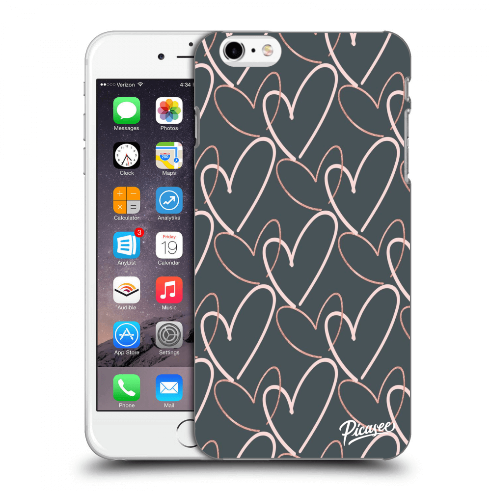 Picasee silikónový čierny obal pre Apple iPhone 6 Plus/6S Plus - Lots of love