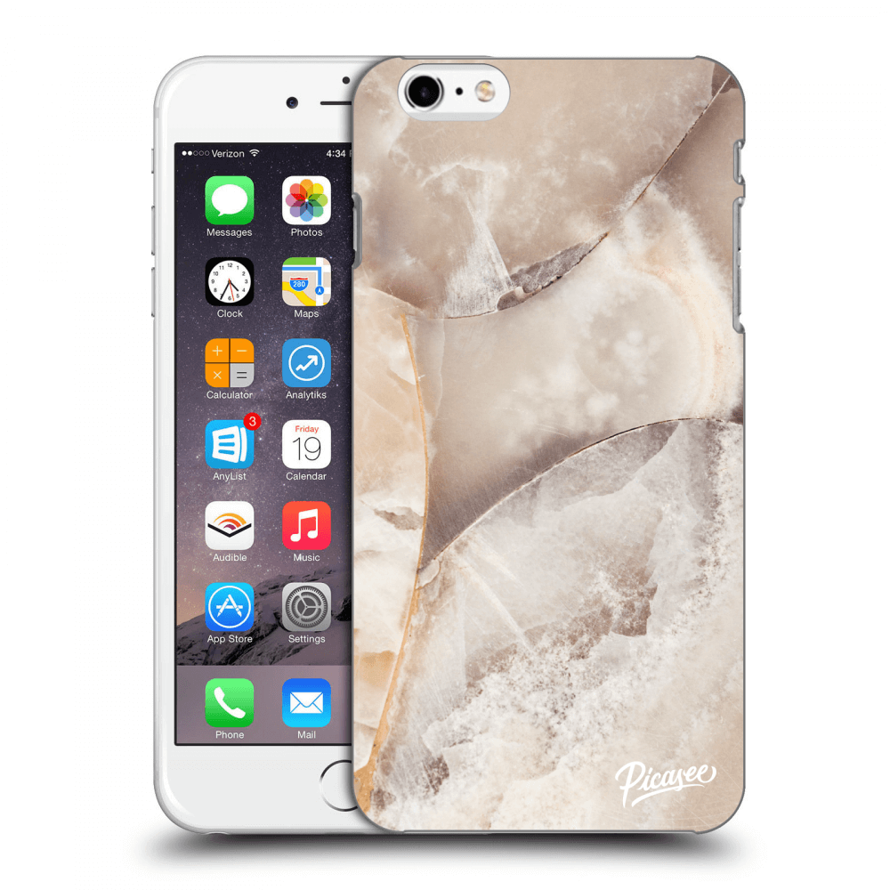 Picasee silikónový čierny obal pre Apple iPhone 6 Plus/6S Plus - Cream marble