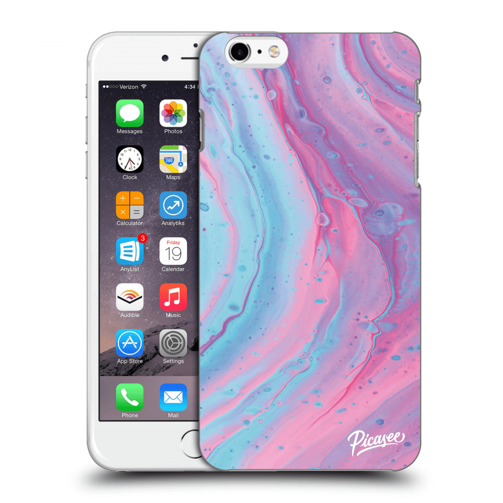 Picasee silikónový prehľadný obal pre Apple iPhone 6 Plus/6S Plus - Pink liquid