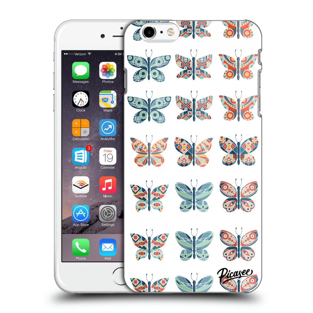Picasee silikónový čierny obal pre Apple iPhone 6 Plus/6S Plus - Butterflies