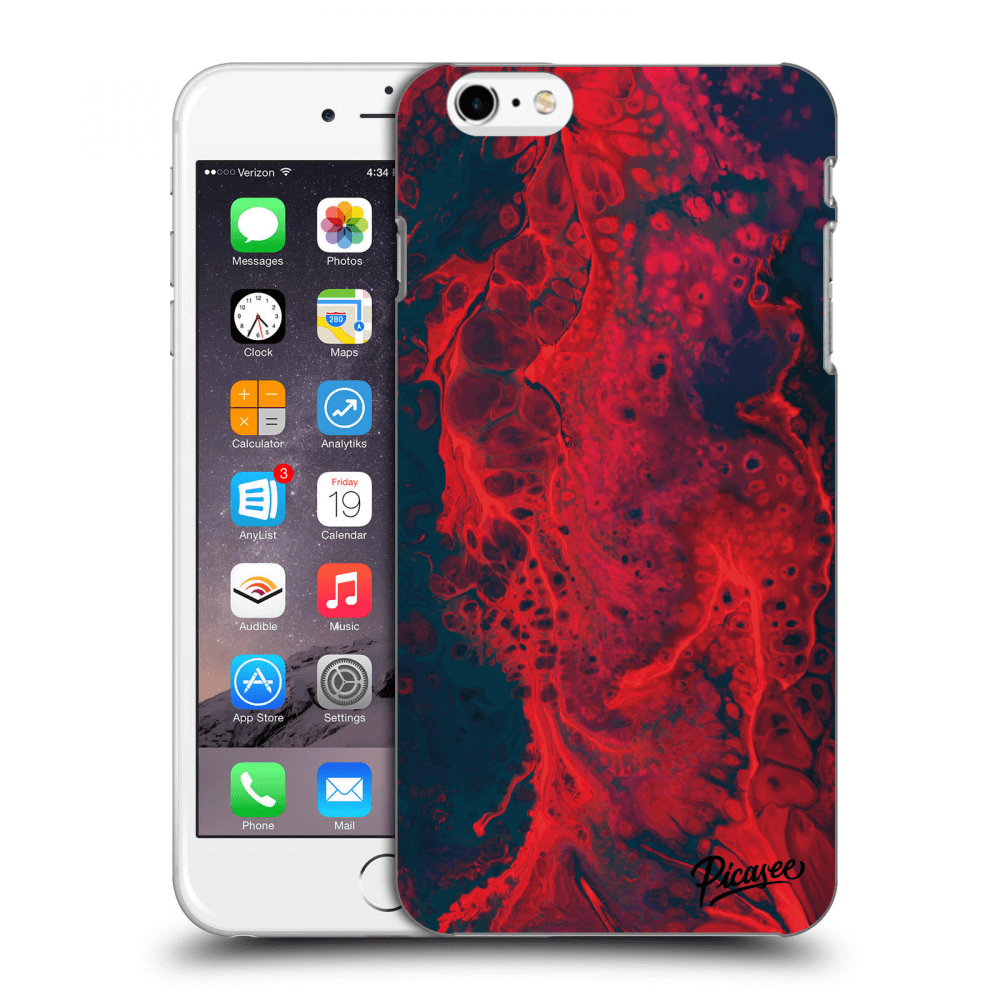Picasee silikónový čierny obal pre Apple iPhone 6 Plus/6S Plus - Organic red