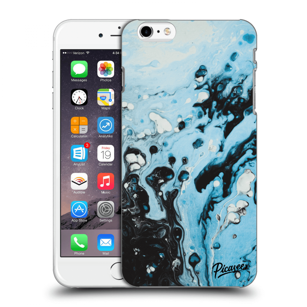 Picasee silikónový čierny obal pre Apple iPhone 6 Plus/6S Plus - Organic blue