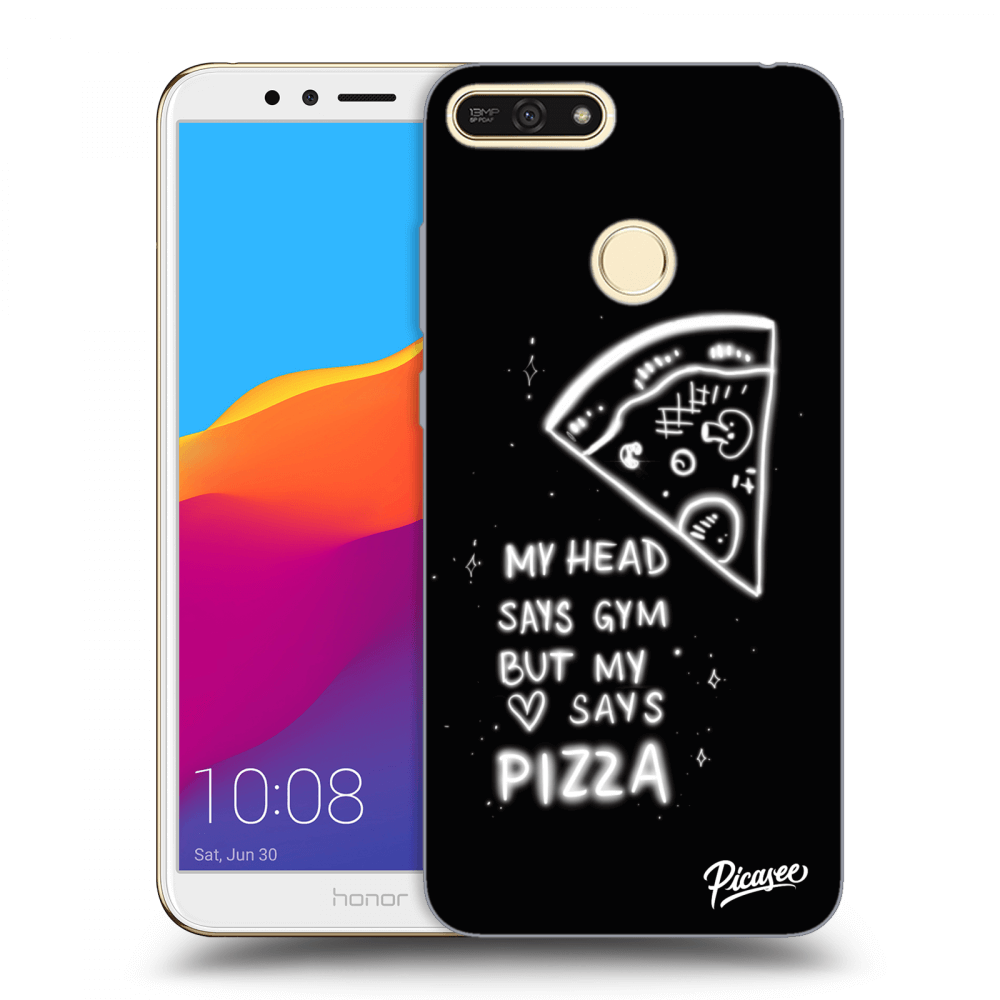 Picasee silikónový prehľadný obal pre Honor 7A - Pizza