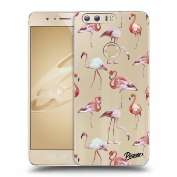 Picasee silikónový prehľadný obal pre Honor 8 - Flamingos