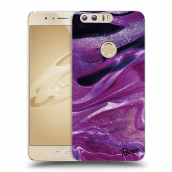 Picasee silikónový prehľadný obal pre Honor 8 - Purple glitter