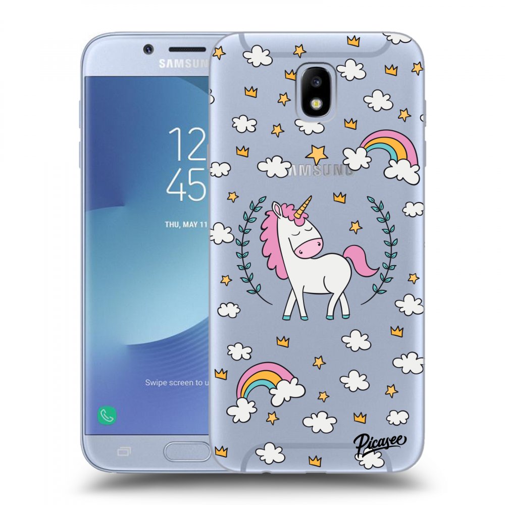 Picasee silikónový prehľadný obal pre Samsung Galaxy J7 2017 J730F - Unicorn star heaven