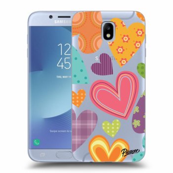 Picasee silikónový prehľadný obal pre Samsung Galaxy J7 2017 J730F - Colored heart