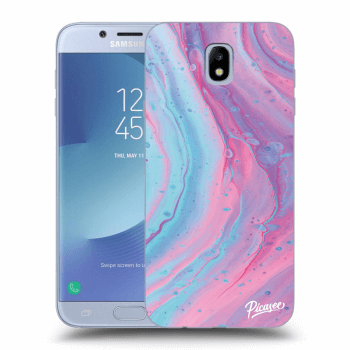 Picasee silikónový prehľadný obal pre Samsung Galaxy J7 2017 J730F - Pink liquid