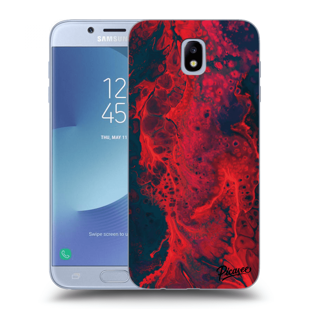 Picasee silikónový prehľadný obal pre Samsung Galaxy J7 2017 J730F - Organic red