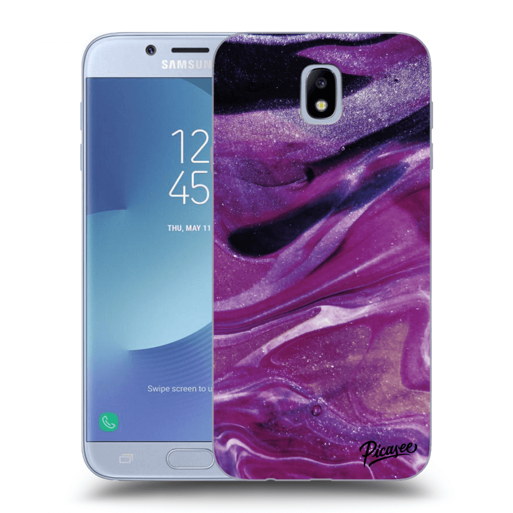 Picasee silikónový prehľadný obal pre Samsung Galaxy J7 2017 J730F - Purple glitter