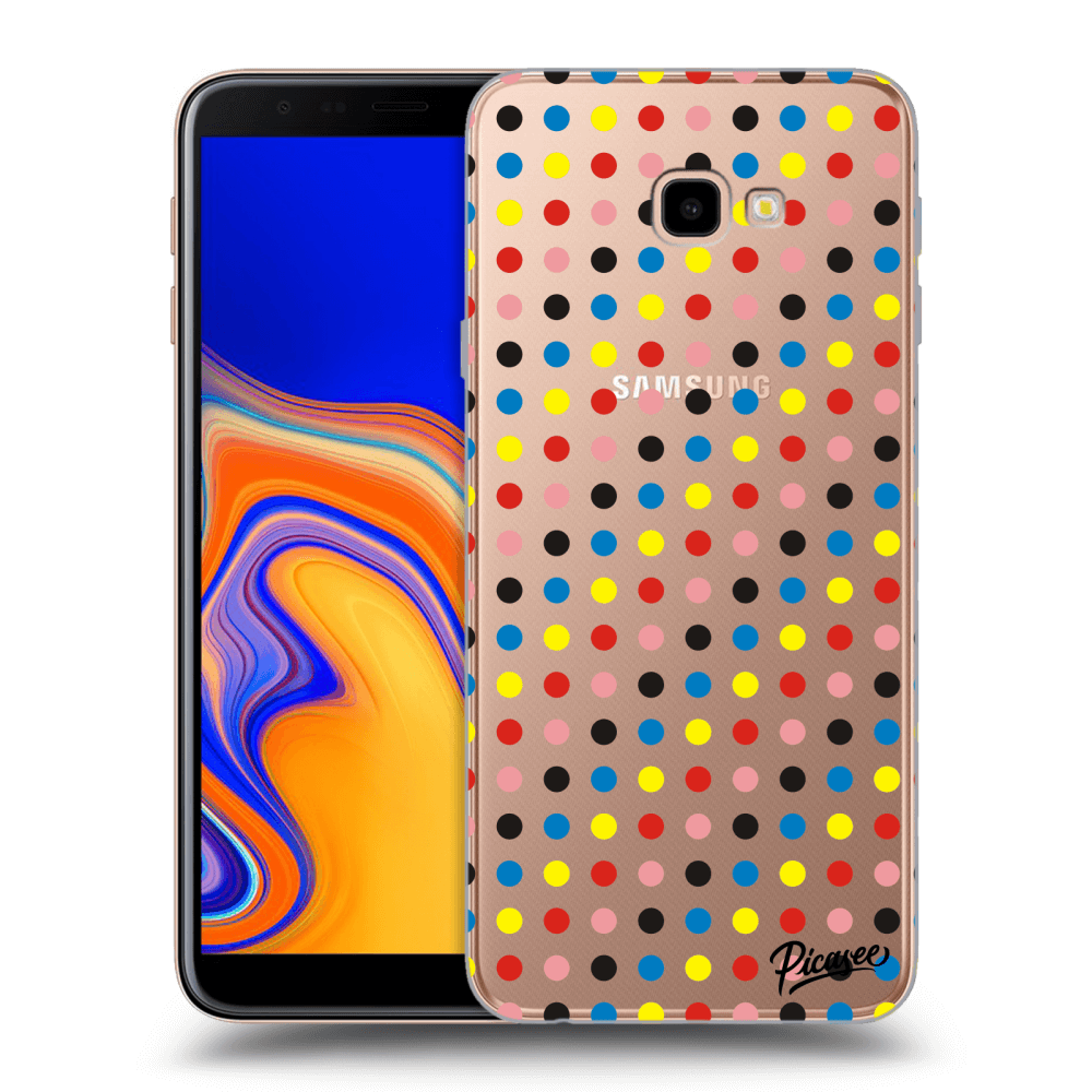 Picasee silikónový prehľadný obal pre Samsung Galaxy J4+ J415F - Colorful dots