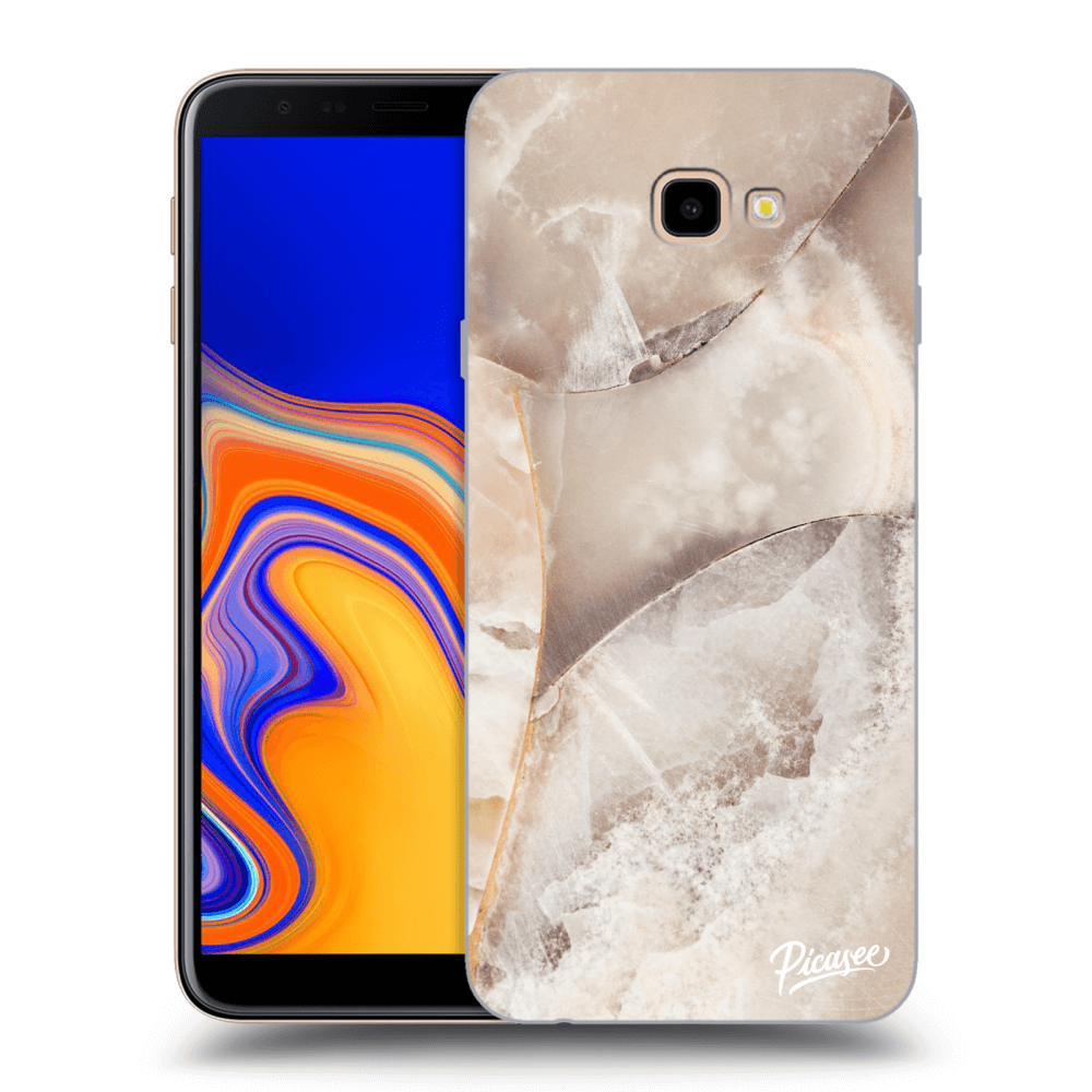 Picasee silikónový prehľadný obal pre Samsung Galaxy J4+ J415F - Cream marble