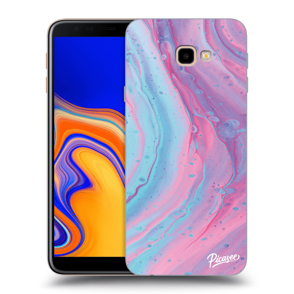 Picasee silikónový prehľadný obal pre Samsung Galaxy J4+ J415F - Pink liquid